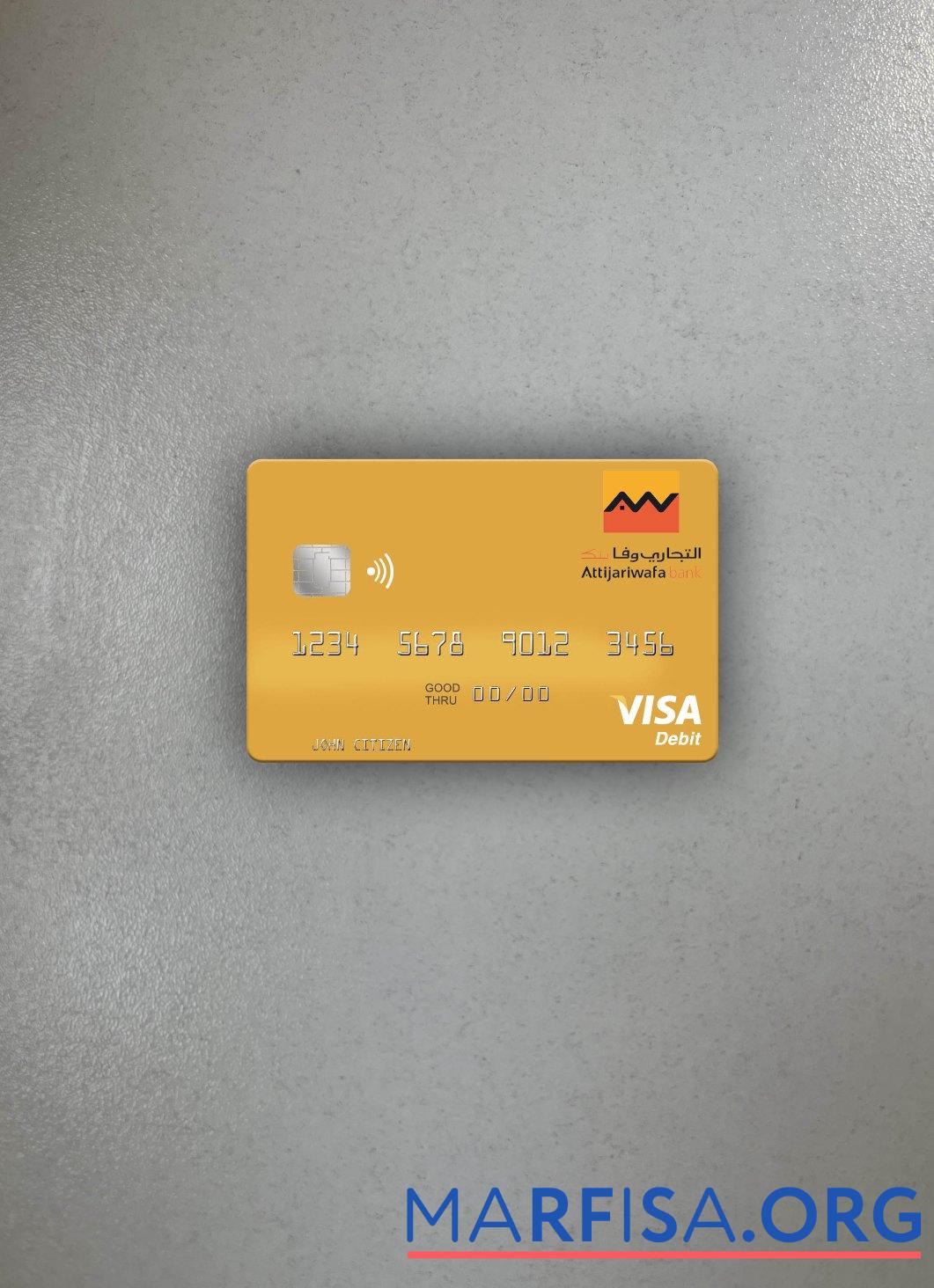 Realistic Morocco Attijariwafa Bank visa debit card photolook front example